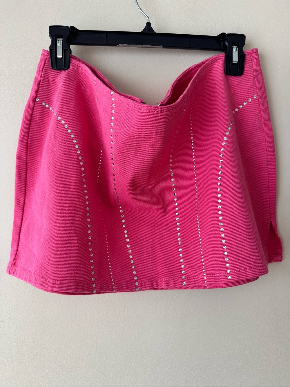 Hot Pink Studded Mini Skirt